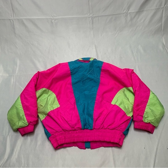 Vintage Sun Ice Girls 6 Winter Ski Jacket Colour Block 80s Vibrant Bright Winter - Picture 4 of 12